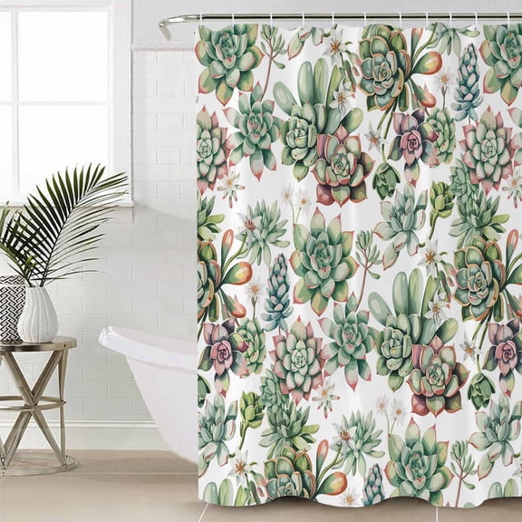 Shower Curtain for Bathroom Summer Multi-meat PlantsWaterproof Bath Curtains Shower Curtains with Hooks,Watercolor BotanicalBathroom Curtain Privacy Drapes for Bathtubs Toilet 36x72in
