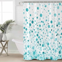 Shower Curtain for Bathroom Turquoise Polka DotWaterproof Bath Curtains Shower Curtains with Hooks,Modern Watercolor Gradient CircleBathroom Curtain Privacy Drapes for Bathtubs Toilet 36x72in