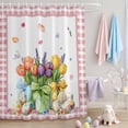 thumbnail image 1 of Shower Curtain for Bathroom Watercolor Easter Patterns Flowers Waterproof Bath Curtains Shower Curtains with Hooks,Pink White Plaid Bathroom Curtain Privacy Drapes for Bathtubs Toilet 72x72in, 1 of 9