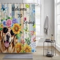 thumbnail image 1 of Shower Curtain for Bathroom Welcome to Spring Words Waterproof Bath Curtains Shower Curtains with Hooks,Farm Cute Dog Flowers Bathroom Curtain Privacy Drapes for Bathtubs Toilet 36x72in, 1 of 9