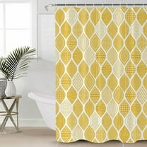 Shower Curtain for Bathroom Yellow Bohemian Geometric TextureWaterproof Bath Curtains Shower Curtains with Hooks,Abstract Moroccan PatternBathroom Curtain Privacy Drapes for Bathtubs Toilet 36x72in