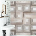 thumbnail image 1 of Shower Curtain Beige Abstract Geometric Pattern Polyester Waterproof Home Ration Curtain With Hook, 1 of 4