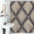 thumbnail image 1 of Shower Curtain Beige Snakeskin Pattern Texture Bathroom Waterproof Polyester Home Ration Curtain With Hook, 1 of 4