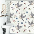 thumbnail image 1 of Shower Curtain Birds Flowers Pattern Print Bathroom Waterproof Polyester Home Ration Curtain With Hook, 1 of 4