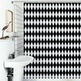 thumbnail image 1 of Shower Curtain Black And White Harlequin Polyester Waterproof Home Ration Curtain With Hook, 1 of 4