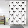 thumbnail image 1 of Shower Curtain, Black White Cute French Bulldog_A Waterproof Fabric Plastic Shower Curtain, Drying Fast Bathroom Curtain with 9 Buttonholes, Ruffle Shower Curtain 60x72in, 1 of 8