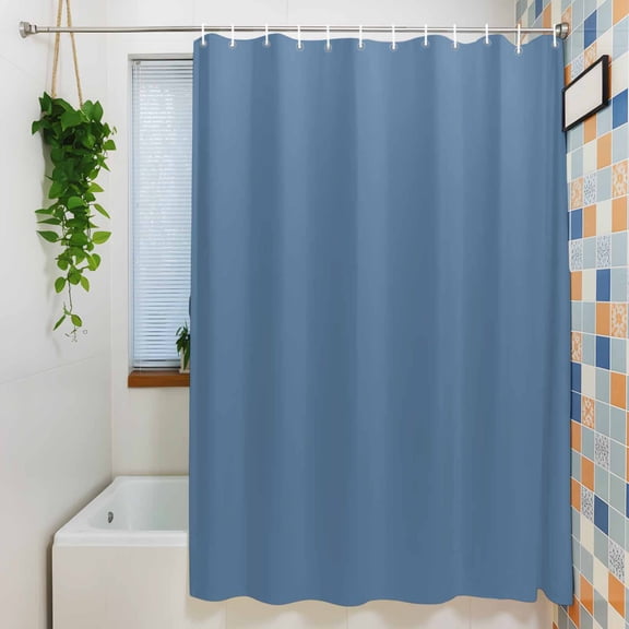 Shower Curtain, Blonde Blue Pure Color Waterproof Polyester Fabric Bath Curtain with Hooks for Bathroom Bathtub Stalls, Minimalist Style 36x72IN