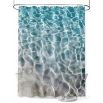 Shower Curtain Blue Clear Sea Water Shower Curtains for Bathroom, Waterproof Polyester Shower Curtain Set with Hooks, Small Stall Size 36" x 72" Ocean Beach