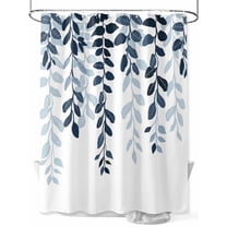 Shower Curtain Blue Eucalyptus Floral Leaves Bathroom Curtains with Hooks, Waterproof Fabric Nature Plant Branch Bath Shower Curtains Set for Bathroom Bathtubs Decor 36x72 Inch