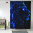 thumbnail image 1 of Shower Curtain, Blue Fire Lion Waterproof Fabric Plastic Shower Curtain, Drying Fast Bathroom Curtain with 9 Buttonholes, Ruffle Shower Curtain 60x72in, 1 of 8