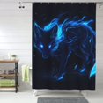 thumbnail image 1 of Shower Curtain, Blue Flames Black Fox Waterproof Fabric Plastic Shower Curtain, Drying Fast Bathroom Curtain with 9 Buttonholes, Ruffle Shower Curtain 60x72in, 1 of 8