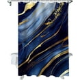 thumbnail image 1 of Shower Curtain Blue Marble Shower Curtains for Bathroom Decor Gold Edge Texture Shower Curtain Sets with Hooks Waterproof Fabric Bath Curtain Small Stall 36" X 72", 1 of 5