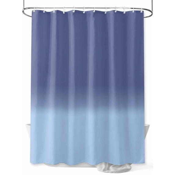 Shower Curtain Blue Ombre Shower Curtains for Bathroom, Waterproof Polyester Shower Curtain Set with Hooks, Extra Long 72" x 84" Gradient Gradual Color