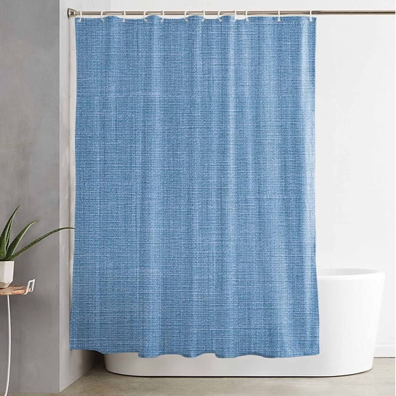 Shower Curtain, Blue Vintage Linen Waterproof Shower Curtain Set with Hooks for Bathroom Showers,Stalls and Bathtubs,72x84In Minimalist Style