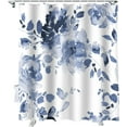 thumbnail image 1 of Shower Curtain Blue Watercolor Shower Curtains for Bathroom Decor Flower Floral Leaves Shower Curtain Sets with Hooks Waterproof Fabric Bath Curtain Small Stall 36" X 72", 1 of 4