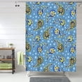 thumbnail image 1 of Shower Curtain, Blue paisley pattern Waterproof Fabric Plastic Shower Curtain, Drying Fast Bathroom Curtain with 9 Buttonholes, Ruffle Shower Curtain 60x72in, 1 of 8