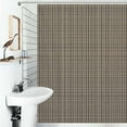 thumbnail image 1 of Shower Curtain Brown Beige Subtle Plaid Fabric Bath Curtain Polyester Fabric Bathroom Ration With Hooks, 1 of 4