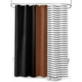 thumbnail image 1 of Shower Curtain Brown Black Lines Shower Curtains for Bathroom, Waterproof Polyester Shower Curtain Set with Hooks, Extra Long 72" x 84" Boho Style, 1 of 6
