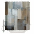 thumbnail image 1 of Shower Curtain Brown Gray Gradient Color Block Waterproof Shower Curtain Set with Hooks for Bathroom Showers,Stalls and Bathtubs,66x72In Abstract Oil Painting Art, 1 of 8