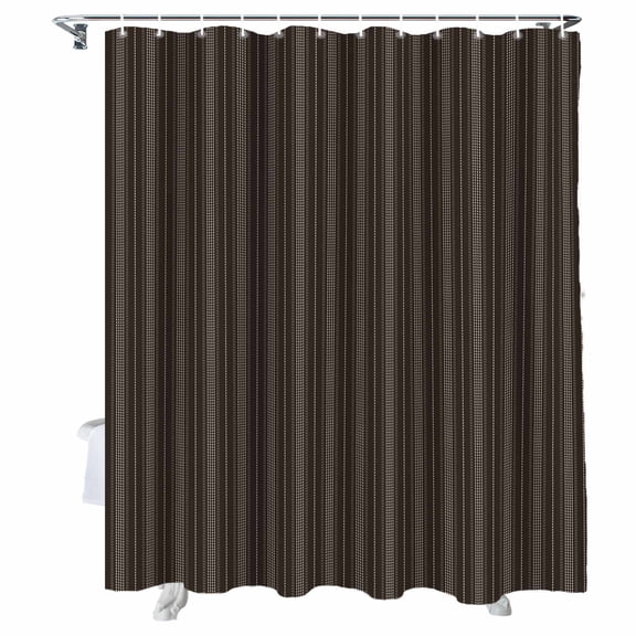 Shower Curtain Brown Pinstripes Bathroom Curtains with Hooks, Waterproof Fabric Modern Lines Vertical Stripes Bath Shower Curtains Set for Bathroom Bathtubs Decor 36x72 Inch