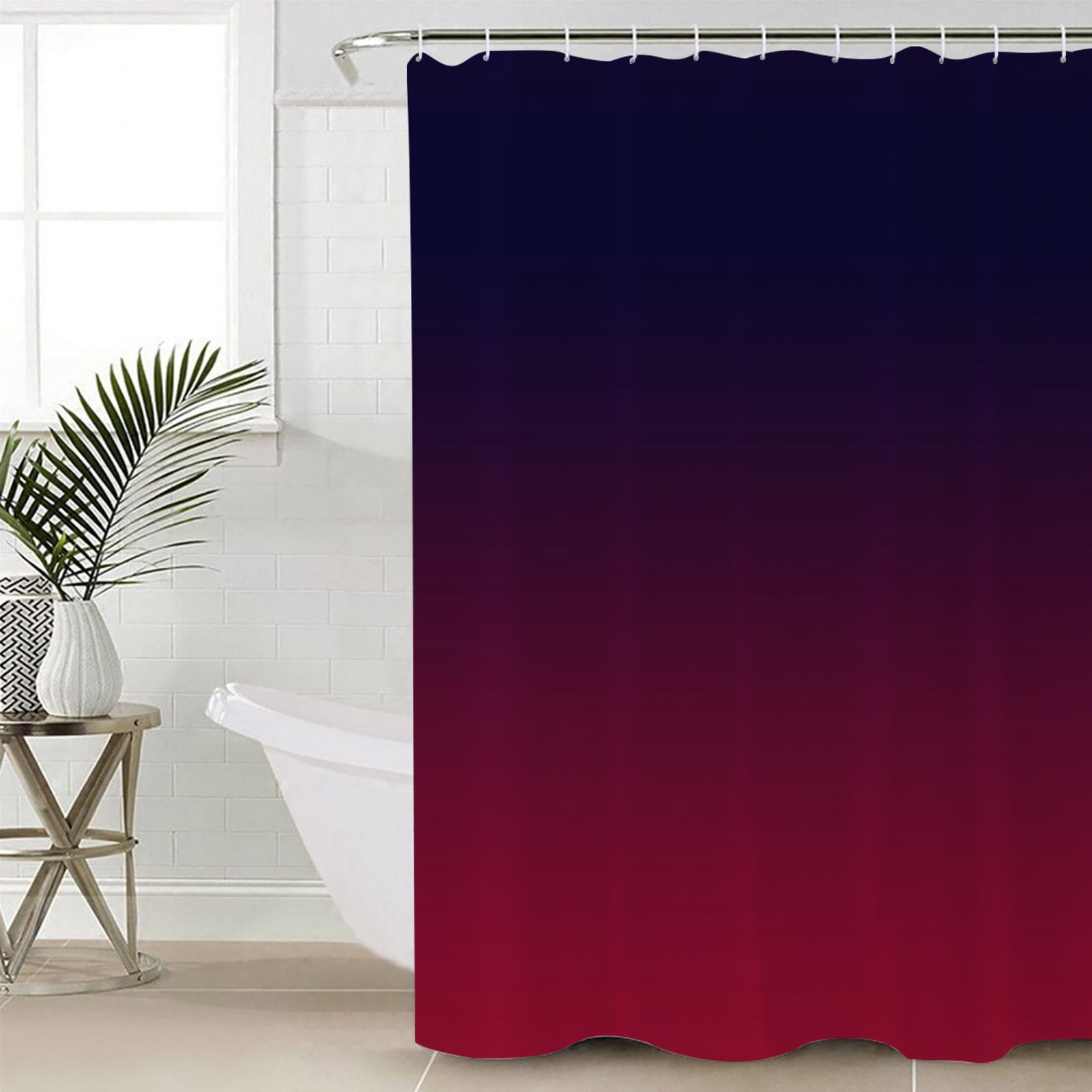 Shower Curtain Burgundy Red Gradient Ombre Waterproof Shower Curtain ...