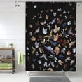 thumbnail image 1 of Shower Curtain, Butterfly1 Waterproof Fabric Plastic Shower Curtain, Drying Fast Bathroom Curtain with 9 Buttonholes, Ruffle Shower Curtain 60x72in, 1 of 8