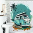 thumbnail image 1 of Shower Curtain Camper Van Palm Trees Bathroom Waterproof Polyester Home Ration Curtain With Hook, 1 of 4