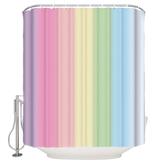 Shower Curtain, Candy Rainbow Stripes Waterproof Shower Curtain Set with Hooks for Bathroom Showers,Stalls and Bathtubs,36x72In Ombre Art Color Gradient