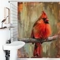 thumbnail image 1 of Shower Curtain Cardinal Bird Winter Greenery Bathroom Waterproof Polyester Home Ration Curtain With Hook, 1 of 4