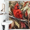 thumbnail image 1 of Shower Curtain Cardinal Bird Winter Greenery Polyester Waterproof Home Ration Curtain With Hook, 1 of 4
