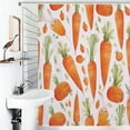 thumbnail image 1 of Shower Curtain Carrots Watercolor Pattern Fresh Orange Bath Curtain Polyester Fabric Bathroom Ration With Hooks, 1 of 4
