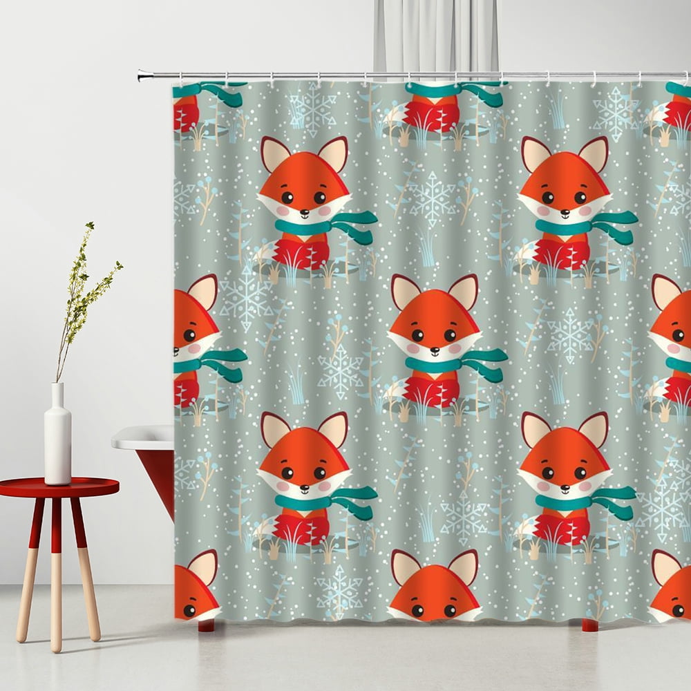 Shower Curtain Cartoon Cute Zebra Waterproof Polyester Fabric Bathtub