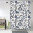 thumbnail image 1 of Shower Curtain, Casual gear Pattern Waterproof Fabric Plastic Shower Curtain, Drying Fast Bathroom Curtain with 9 Buttonholes, Ruffle Shower Curtain 60x72in, 1 of 8