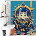 thumbnail image 1 of Shower Curtain Cat On Diving Adventure Bathroom Waterproof Polyester Home Ration Curtain With Hook, 1 of 4