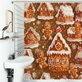 thumbnail image 1 of Shower Curtain Christmas Pattern Of Gingerbread Cookies Bathroom Waterproof Polyester Home Ration Curtain With Hook, 1 of 4