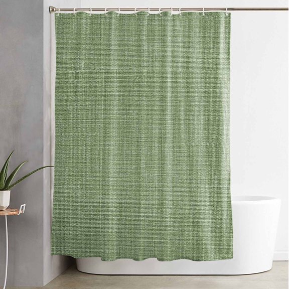 Shower Curtain Classic Solid Green Waterproof Shower Curtain Set with Hooks for Bathroom Showers,Stalls and Bathtubs,54x78InVintage Monochrome
