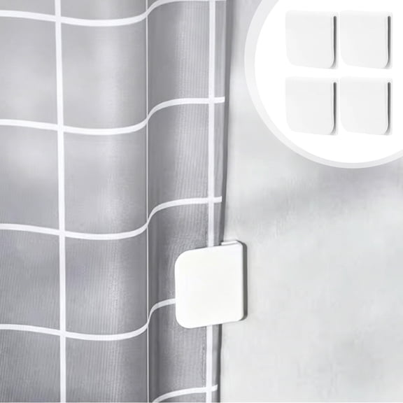 Shower Curtain Clips, No Traces Punch-Free Hooks, Windproof Holder for Bathroom