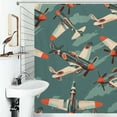 thumbnail image 1 of Shower Curtain Cloud Airplane Pattern Bath Curtain Polyester Fabric Bathroom Ration With Hooks, 1 of 4