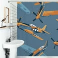 thumbnail image 1 of Shower Curtain Cloud Airplane Pattern Polyester Waterproof Home Ration Curtain With Hook, 1 of 4