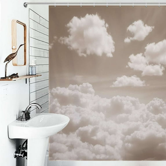 Shower Curtain Cloudy Sky Texture-2 Bath Curtain Polyester Fabric Bathroom Ration With Hooks