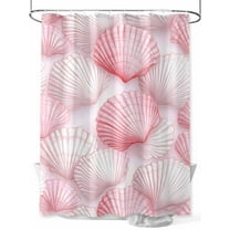 Shower Curtain, Coastal Light Pink Seashell Ocean Beach Summer Washable Shower Curtain with Hooks Bath Decor Fabric Shower Curtains for Bathroom, Hotel, Stalls, Bathtubs, 48x72 Inch