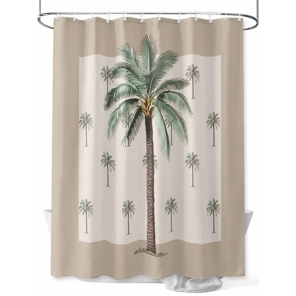 Shower Curtain Coconut Palm Trees Bathroom Curtains with Hooks, Waterproof Fabric Summer Tropical Plants Bath Shower Curtains Set for Bathroom Bathtubs Decor 36x72 Inch