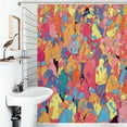 thumbnail image 1 of Shower Curtain Color Graffiti Bath Curtain Polyester Fabric Bathroom Ration With Hooks, 1 of 4