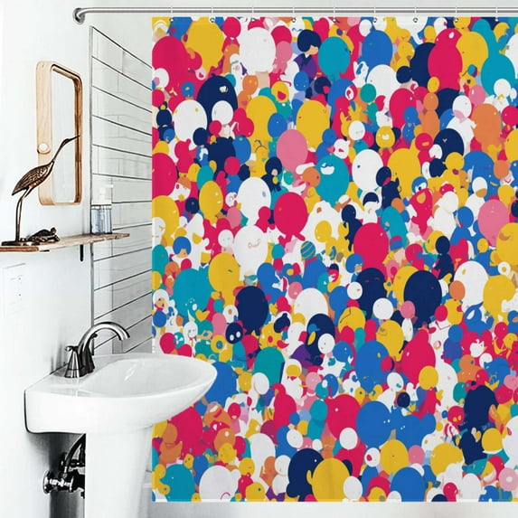 Shower Curtain Color Graffiti Bathroom Waterproof Polyester Home Ration Curtain With Hook