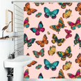 thumbnail image 1 of Shower Curtain Colorful Butterfly Pattern Fabric Bathroom Waterproof Polyester Home Ration Curtain With Hook, 1 of 4