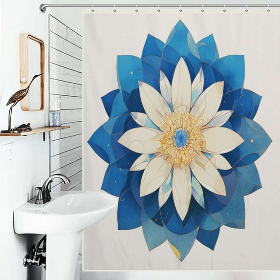 Shower Curtain Colorful Flower Mandala Bath Curtain Polyester Fabric Bathroom Ration With Hooks