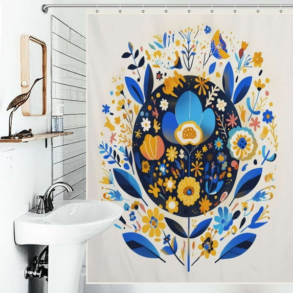Shower Curtain Colorful Flower Mandala Bathroom Waterproof Polyester Home Ration Curtain With Hook