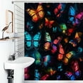thumbnail image 1 of Shower Curtain Colorful Glitter Butterflies Bathroom Waterproof Polyester Home Ration Curtain With Hook, 1 of 4