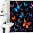 thumbnail image 1 of Shower Curtain Colorful Glitter Butterflies Polyester Waterproof Home Ration Curtain With Hook, 1 of 4