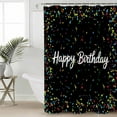 thumbnail image 1 of Shower Curtain, Colorful Happy Birthday Waterproof Shower Curtain Set with Hooks for Bathroom Showers,Stalls and Bathtubs,60x72In Black, 1 of 9